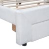 Queen Size Upholstered Platform Bed With Drawer - White - Image 6