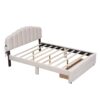 Queen Size Upholstered Platform Bed With Drawer - Beige - Image 3