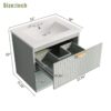 Modern Wall-Mounted Bathroom Vanity With 2 Drawers, Ideal For Small Bathrooms - Green - Image 12