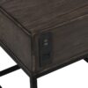 Ava - MDF End Table With Charging Ports And Metal Base - Espresso - Image 5