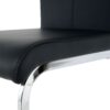 Modern Dining Chairs With Faux Leather Padded Seat Dining Living Room Chairs Upholstered Chair With Chrome Metal Legs Design Side Chairs (Set of 4) - Black / Silver - Image 21