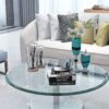 30" Round Tempered Glass Table Top Clear Glass 2 / 5" Thick Beveled Polished Edge - Transparent - Image 6