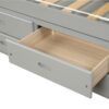Twin Size Platform Storage Bed Solid Wood Bed With 6 Drawers - Gray - Image 12