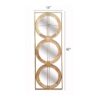 3 Mirror Piece Wall Mirror InRectangular Frame, Home Wall Decor For Bedroom Living Room - Brown - Image 9