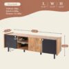 Mid Century TV Stand & 3 Cabinets, Media Console Table For Tvs Up To 70'', Entertainment Center With Storage For Living Room - Black / Brown - Image 8