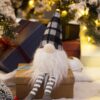 3 Pieces Sitting Gnome, Christmas Table Home Ornaments For Holiday Party Gifts - White / Gray - Image 2