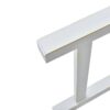 Outdoor Garden Patio Bench With Backrest And Armrest, Slatted Seat For Park, Yard & Porch, Balcony, Accommodates 2 - 3 People - White - Image 2