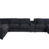 Celine - Chenille Fabric Corner Sectional Sofa With Right Facing Chaise, Cupholders, And Charging Ports - Dark Gray - Image 3