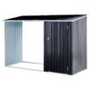 Firewood Storage Shed, Outdoor Firewood Rack, Outdoor Storage Shed With Log Holder, Firewood Shelter For Patio, Anthracite Galvanized Steel - Black - Image 3