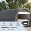 Outsunny - 10' x 16' Carport, Heavy Duty Portable Garage Storage Tent With Large Zippered Door, Anti-Uv Pe Canopy Cover For Car, Truck, Boat, Motorcycle, Bike, Garden Tools, Outdoor Work - Gray - Image 6