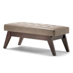 Draper - Mid Century Tufted Ottoman Bench - Ash Blonde