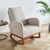 Linen Rocking Chair Accent Chair - Beige - Image 5