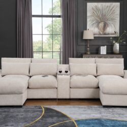 Nyeisha - Upholstered Sofa & Chaise - Beige