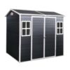 Resin Outdoor Storage Shed With Two-Window And Double-Door, Plastic Shed With Floor For Gargen, Patio, Yard, Lawn - Black - Image 3