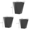 Outsunny - 18", 15.25", 11.75" Tall Planters (Set of 3), Indoor Outdoor Planters With Drainage Holes, Stackable Flower Pots For Garden, Patio, Balcony, Front Door - Gray - Image 3