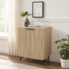 Modern Scandi Fluted Door Storage Console - Coastal Oak - Image 4