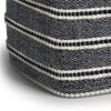 Corrie - Square Woven Outdoor / Indoor Pouf - Navy / White - Image 3