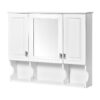 Wall Mounted Bathroom Medicine Cabinet, Modern Bathroom Wall Cabinet With Mirror, Mirror Cabinet With Open Shelves - White - Image 15