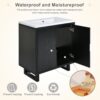 Bathroom Vanity Set With Sink, Combo Cabinet, Bathroom Storage Cabinet, Solid Wood Frame - Black - Image 6