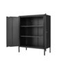 Kitchen Buffet Server Table Accent Sideboard Cupboard Server Buffet Console Table With Doors Cabinet - Black - Image 23