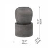 Heavy Outdoor Cement Fountain Antique, Cute Unique Urn Design Water Feature For Home Garden, Lawn Deck & Patio - Antique Gray - Image 3