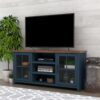 Nantucket - TV Stand Console For TVs Up To 80" - Blue Denim, Whiskey - Image 8