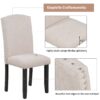 6 Piece Dining Table Modern Style With 4 Chairs & 1 Bench, Table With Marbled Veneers Tabletop And V-Shaped Table Legs - White - Image 7