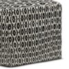 Kiana - Square Woven Outdoor / Indoor Pouf - Black / White - Image 4