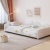 Twin Size Upholstered Daybed, Sherpa Fabric Sofabed With Cloud-Shaped Backrest, No Box - Spring Needed - White - Image 17
