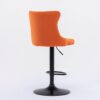 Swivel Velvet Barstools Adjusatble Seat Height, Modern Upholstered Bar Stools With Backs Comfortable Tufted For Home Pub And Kitchen Island (Set of 2) - Orange - Image 6