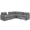 Power Recliner Corner Sofa Home Theater Reclining Sofa Sectional Couches With Storage Box, Cup Holders, USB Ports And Power Socket For Living Room - Dark Gray - Image 13