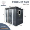 6Ft X 5Ft Outdoor Metal Storage Shed With Window And Transparent Plate For Garden, Lawn - Black / White - Image 4