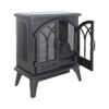 24" 3D Flame Electric Infrared Quartz Fireplace Stove With Remote Control - Antique Black - Image 7