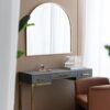 Arched Decorative Accent Mirror With Iron Frame, Wall Deor For Bathroom, Bedroom, Entryway, Mantel - Gold - Image 3