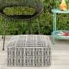 Safford - Square Woven Outdoor / Indoor Pouf - Black / White - Image 5