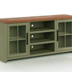 Vineyard - 67" TV Stand Console For TVs Up To 80" - Sage Green And Fruitwood