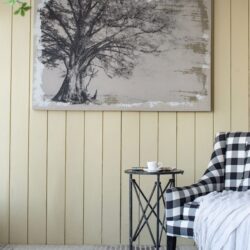 Large Arboreal Shelter Canvas Art Print, Traditional Style Floral Wall Art, Home Decor Accent Piece - Gray / White Matte