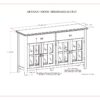 Artisan - Large 4 Door Sideboard Buffet - Russet Brown - Image 11