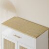 Cat Litter Box Enclosure With Scratch Pad, Hidden Litter Box Furniture, Wooden Pet House Sideboard, Storage Cabinet, Fit Most Cat And Litter Box, For Living Room Bedroom Office - White / Light Brown - Image 6