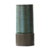 Large Concrete Cylinder Ribbed Water Fountain, Outdoor Bird Feeder / Bath Fountain, Modern Industrial Style - Antique Green / Brown - Image 2