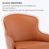 Black Titanium Stainless Steel Bar Stool, Grade Modern Leather Bar Chair With Backrest, Swivel Adjustable Height For Kitchen Counter And Dining Room - Orange - Image 7
