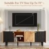 Mid Century TV Stand & 3 Cabinets, Media Console Table For Tvs Up To 70'', Entertainment Center With Storage For Living Room - Black / Brown - Image 10