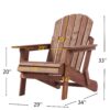 Oversize Outdoor Folding Adirondack Chair, Patio Chair For Garden Backyard Porch Pool Deck Firepit - Coffee - Image 3