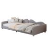 Twin Size Upholstered Daybed, Sherpa Fabric Sofabed With Cloud-Shaped Backrest, No Box - Spring Needed - Gray - Image 8