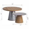 Galvanized Metal And Wood Cake Plates (Set of 2) - Brown - Image 14