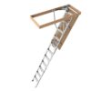 Aluminum Attic Ladder 350-Pound Capacity 22 1 / 2" x 54" Opening 7-10' Ceiling - Metallic Gray - Image 2