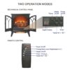 24" 3D Flame Electric Infrared Quartz Fireplace Stove With Remote Control - Antique Black - Image 3