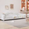 Twin Size Upholstered Daybed, Sherpa Fabric Sofabed With Cloud-Shaped Backrest, No Box - Spring Needed - White - Image 15