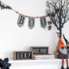 Iron Boo Banner With Bats, For Halloween Holiday Decor - Black / Gray / Orange - Image 7