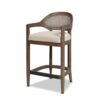 Americana - Mid-Century Modern Cane Back Counter Stool - Taupe Beige Textured Weave - Image 4